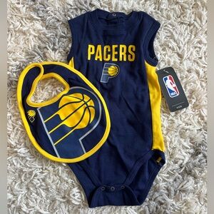 NWT Indian Pacers Bib and Onesie